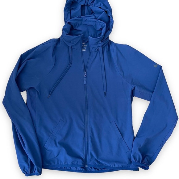 Nike Dri-Fit Workout Jacket Navy Athletic Lightweight Coat Full Zip Women’s M - Picture 3 of 13